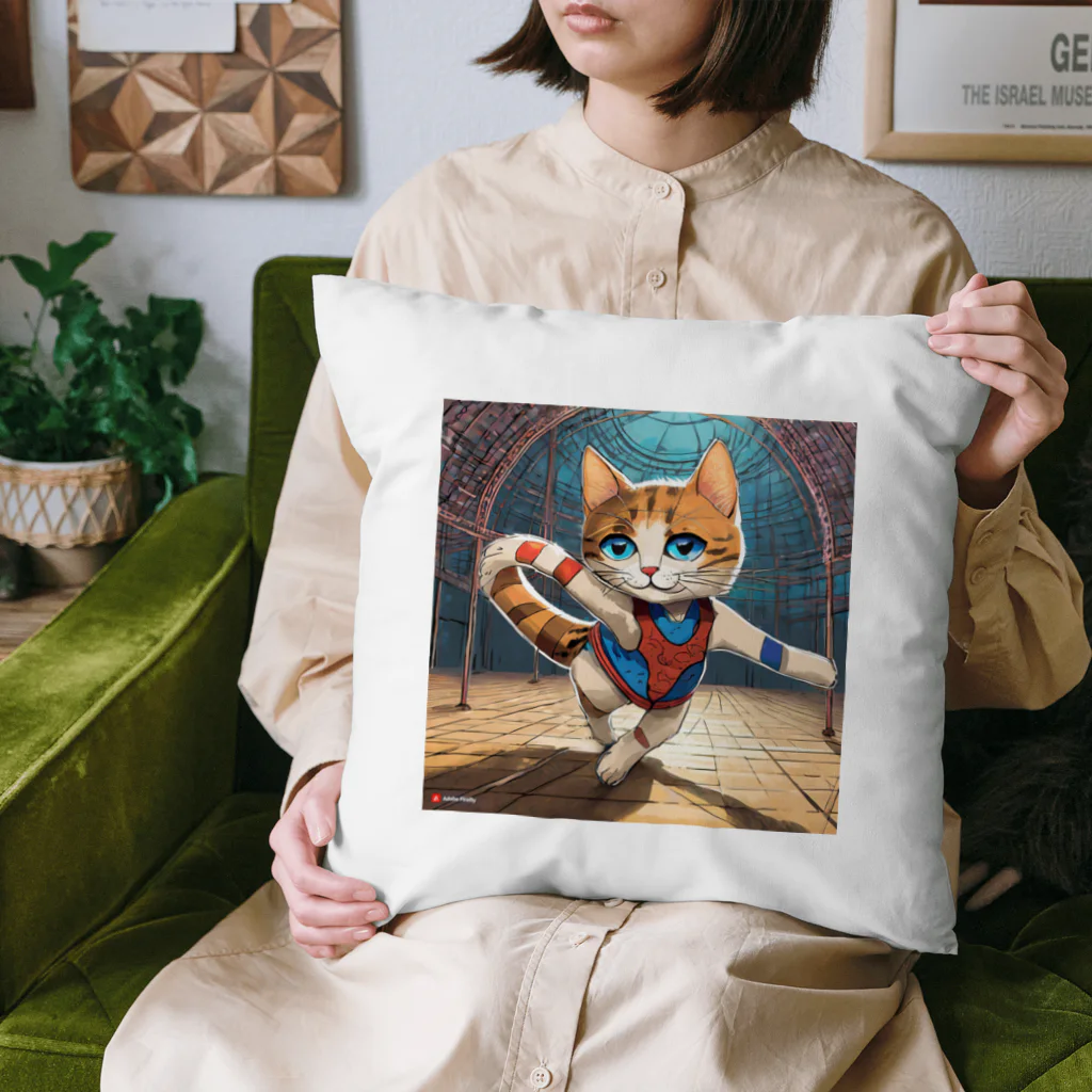 bleeの新体操する猫 Cushion