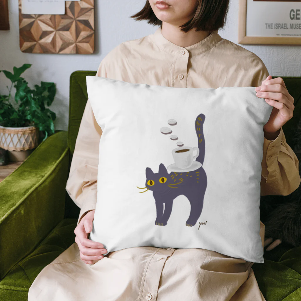 yoritomo's GALLERYのnoraneko  野良猫コーヒー Cushion