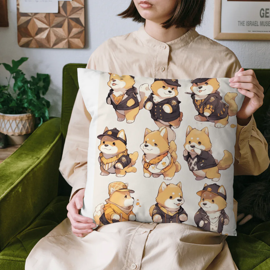 AQUAMETAVERSEのフクロウを着た犬　なでしこ1478 Cushion