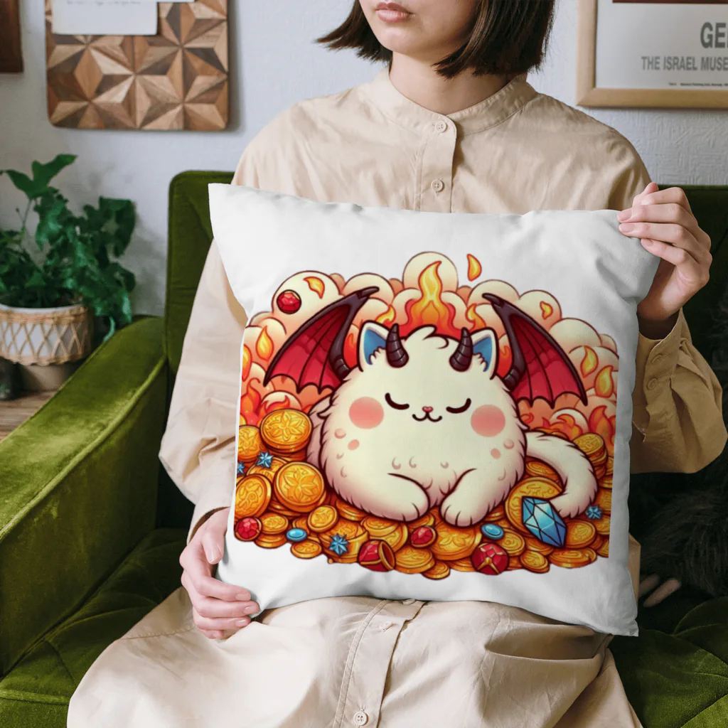 nekodoragonのおやすみ！猫ドラゴン　背景透過ver Cushion