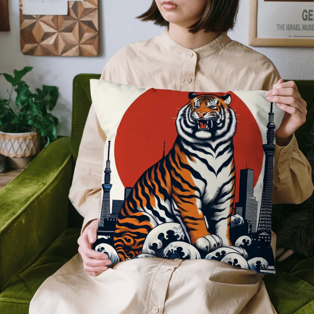 momonekokoの風格漂う王者の虎 Cushion