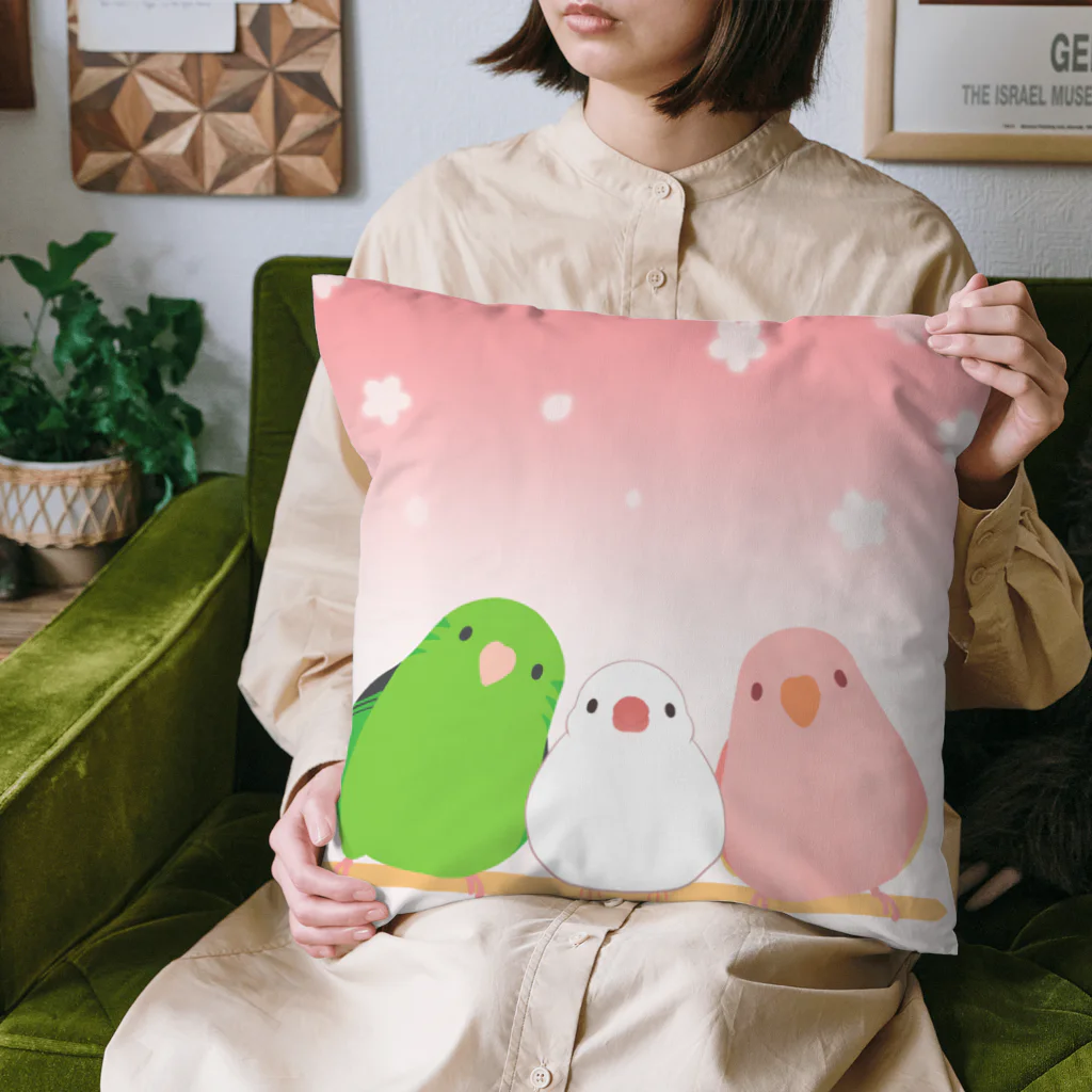 ぽっぽこ本舗の三色インコ Cushion