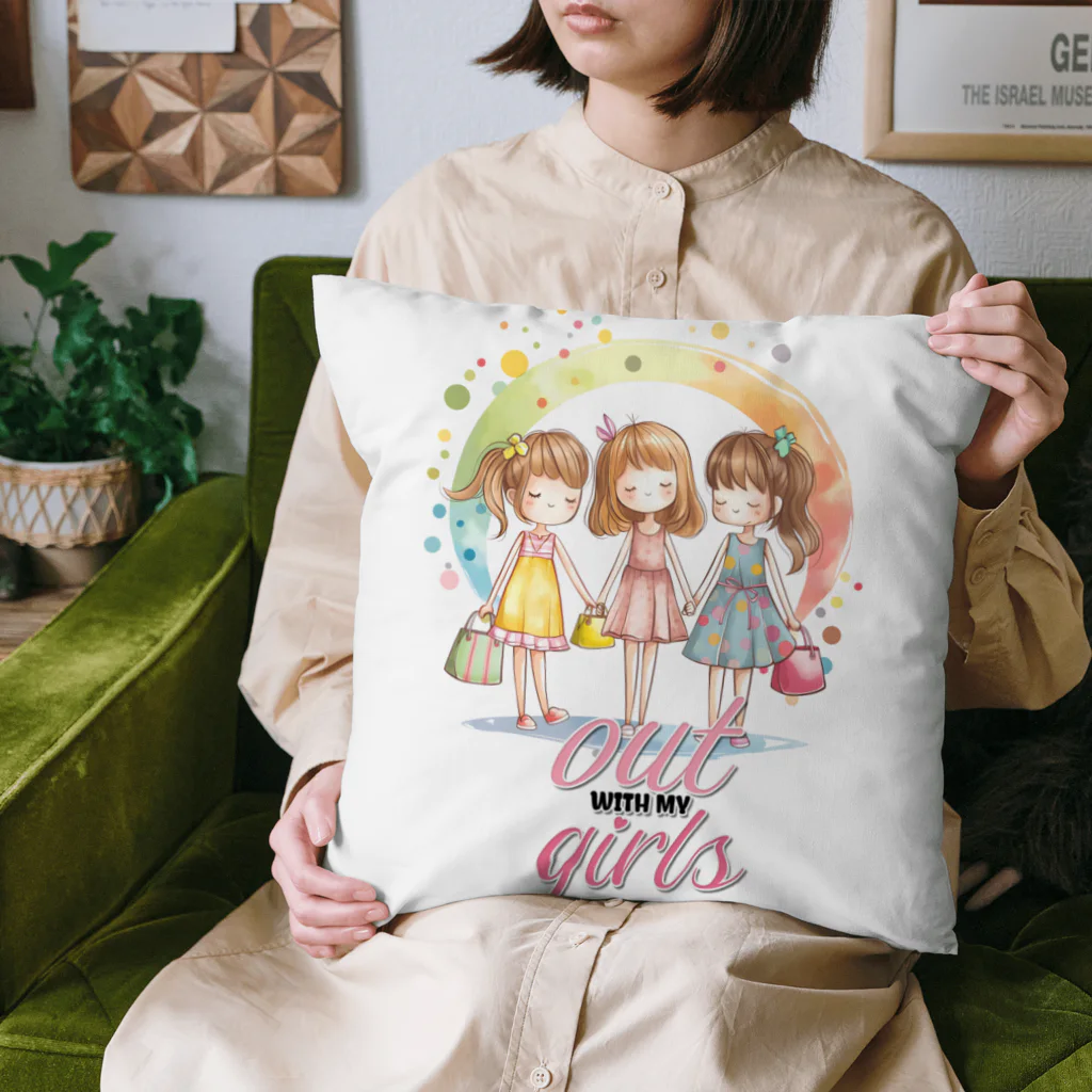 Stylo Tee Shopのガールズとお出かけ Cushion