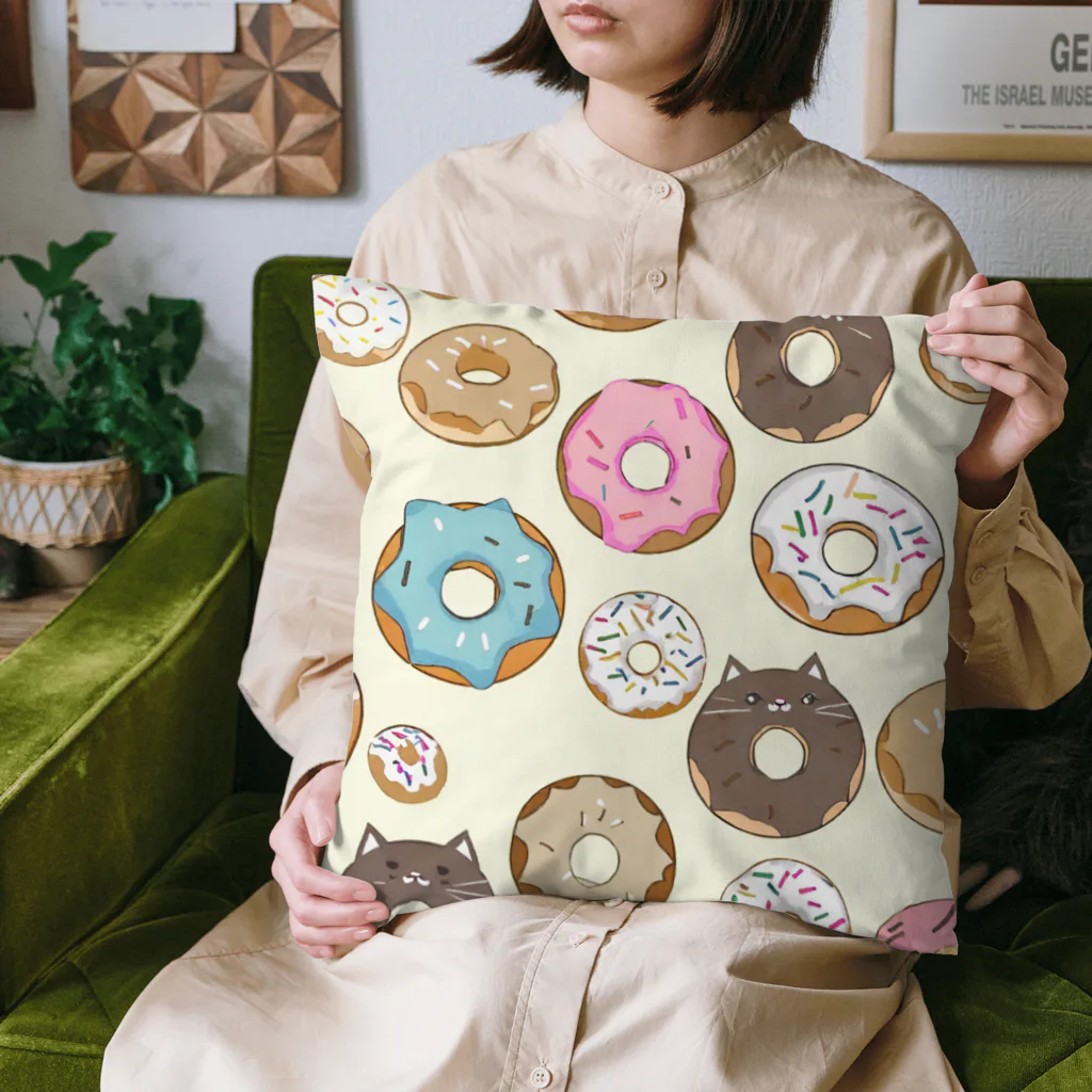 パキュラSHOPのドーナツ、時々ネコドーナツ Cushion