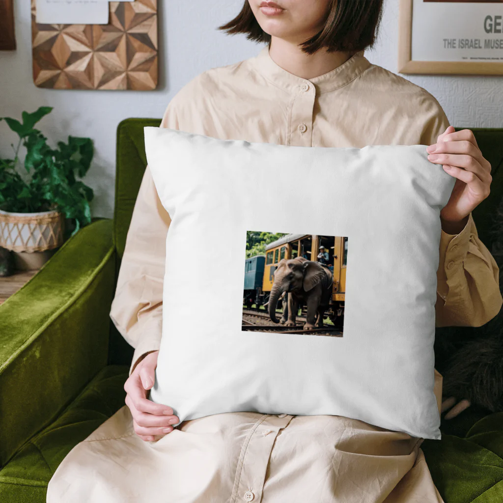 ミスターの汽車と象 Cushion