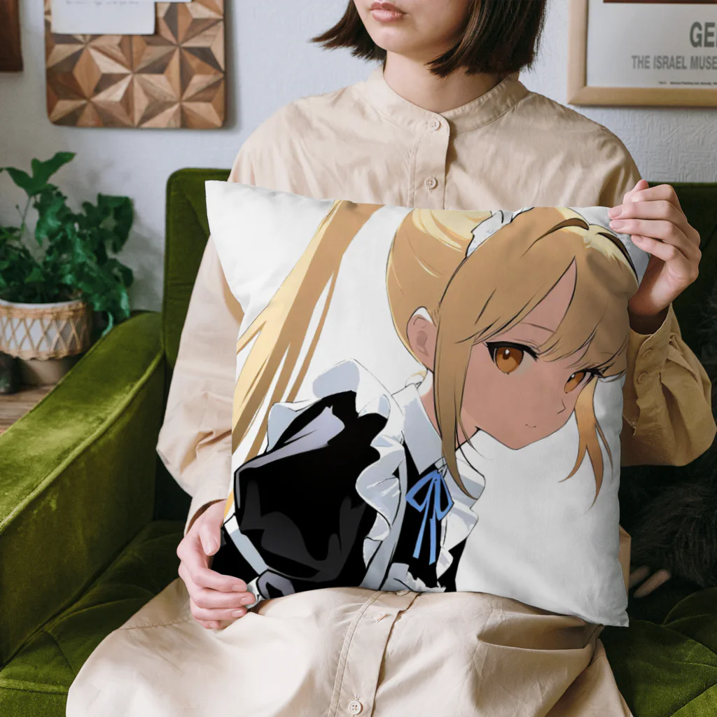 agomamushiの金髪ポニテメイドさん Cushion