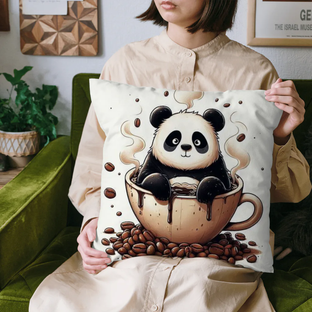 カフェイン中毒のカフェインパンダ Cushion