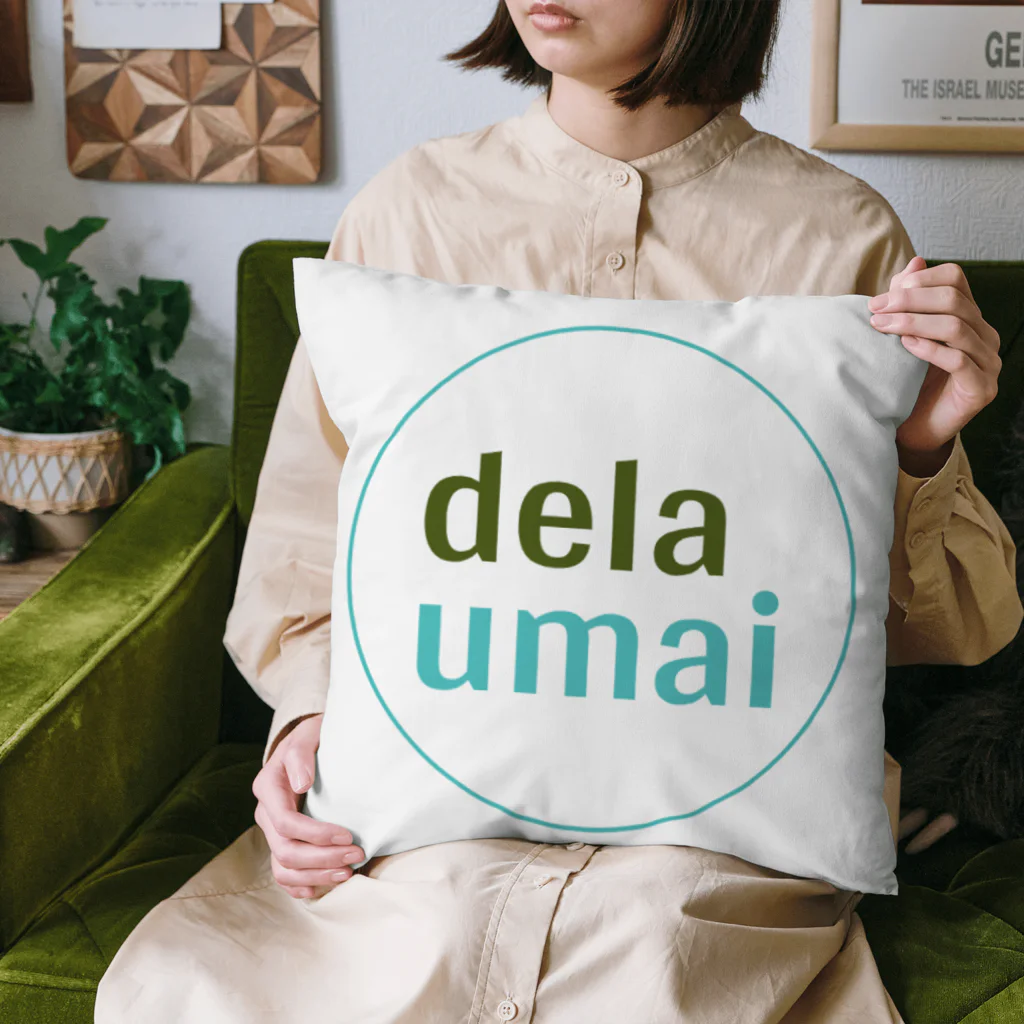 carl-carlのdela umai ロゴ丸 Cushion