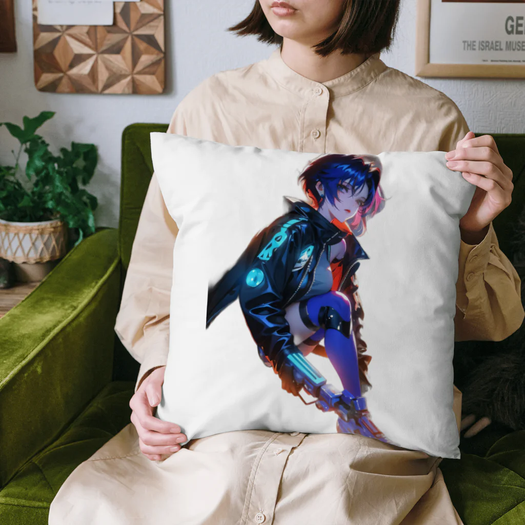 DRILLERのAI美少女サイバーパンク Cushion