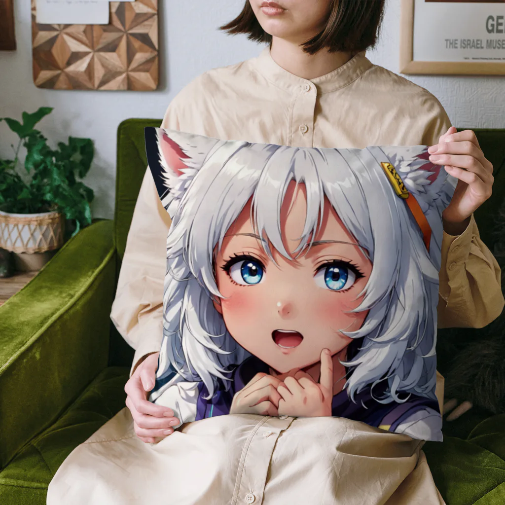 巫女スタぐらむのもふもふの美少女甘える Cushion