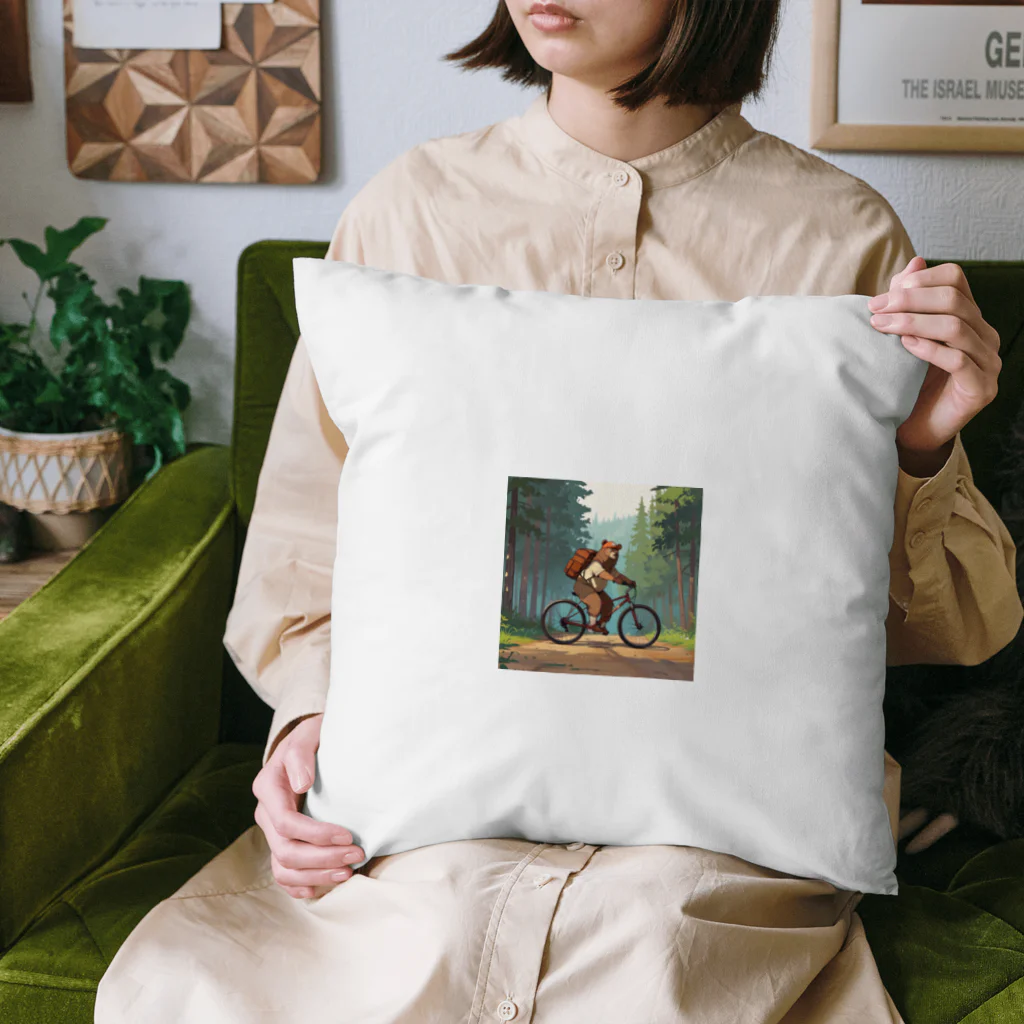 ganeshaのクマとサイクリング.. png Cushion