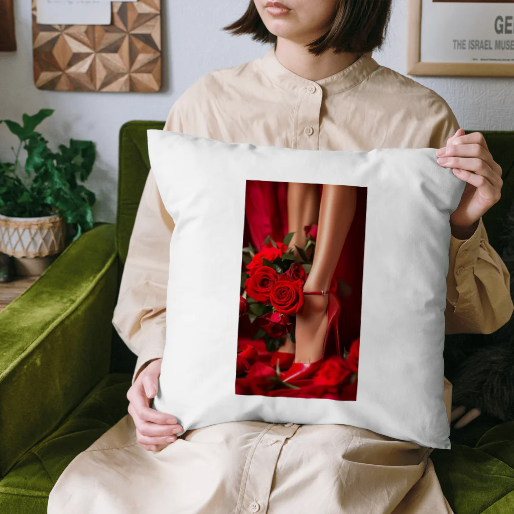 ニゴ猫　shopのred Rose heel  Cushion