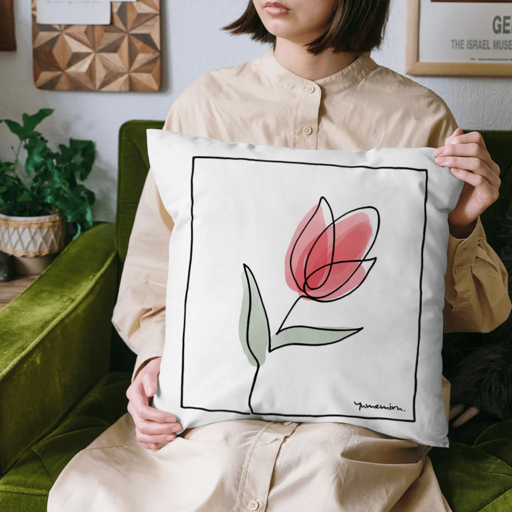 Atelier YUMEMIRU のOne Stroke Tulip 一筆書きのチューリップ Cushion