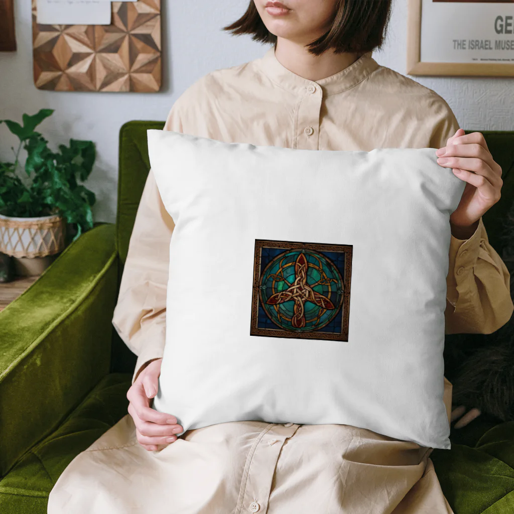 ganeshaのケルトの結び目工芸ステンドグラス Cushion