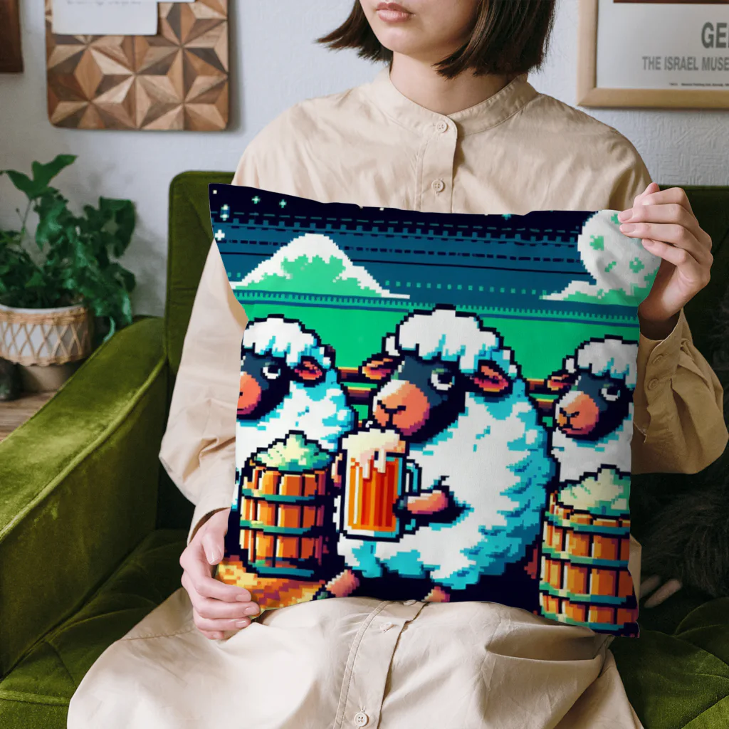 Sway Sheepのビールひつじ Cushion