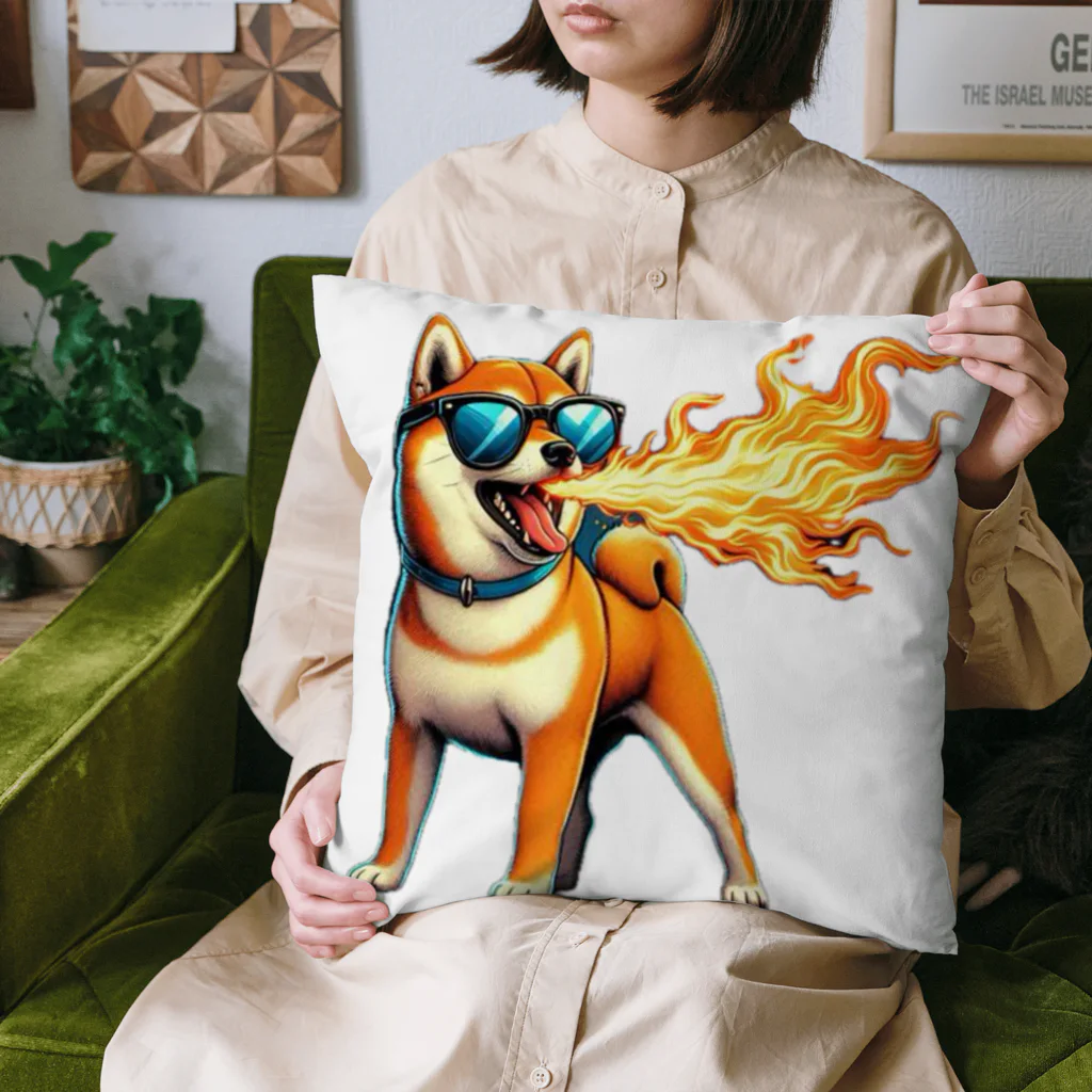 OsamChanの火を吹く柴犬 Cushion