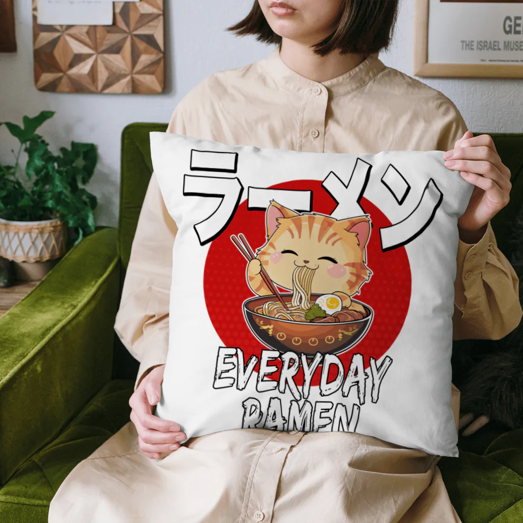 Stylo Tee Shopの毎日ラーメン猫ちゃん Cushion