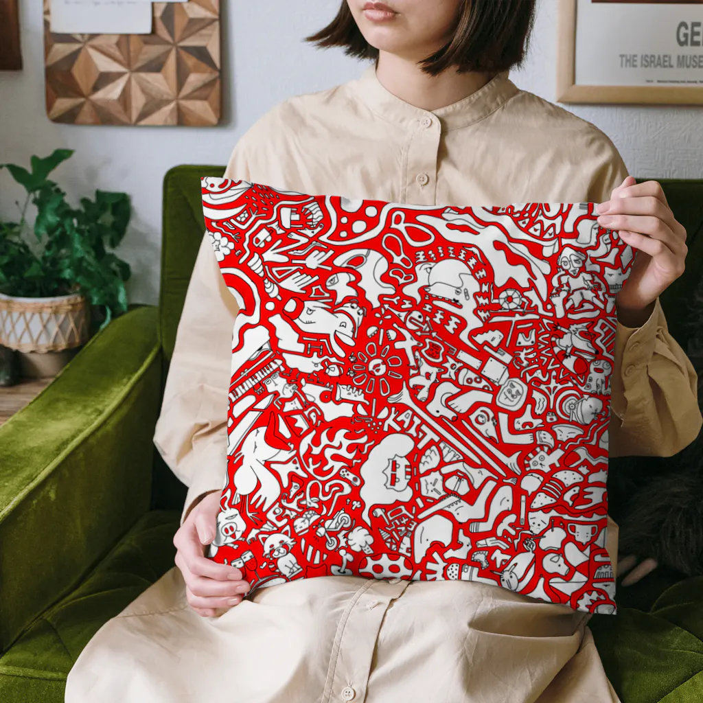 TAKIBENのベン画 RED Cushion