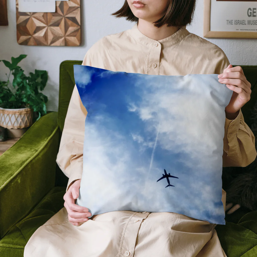 kayuuの夏の青空と飛行機 クッション