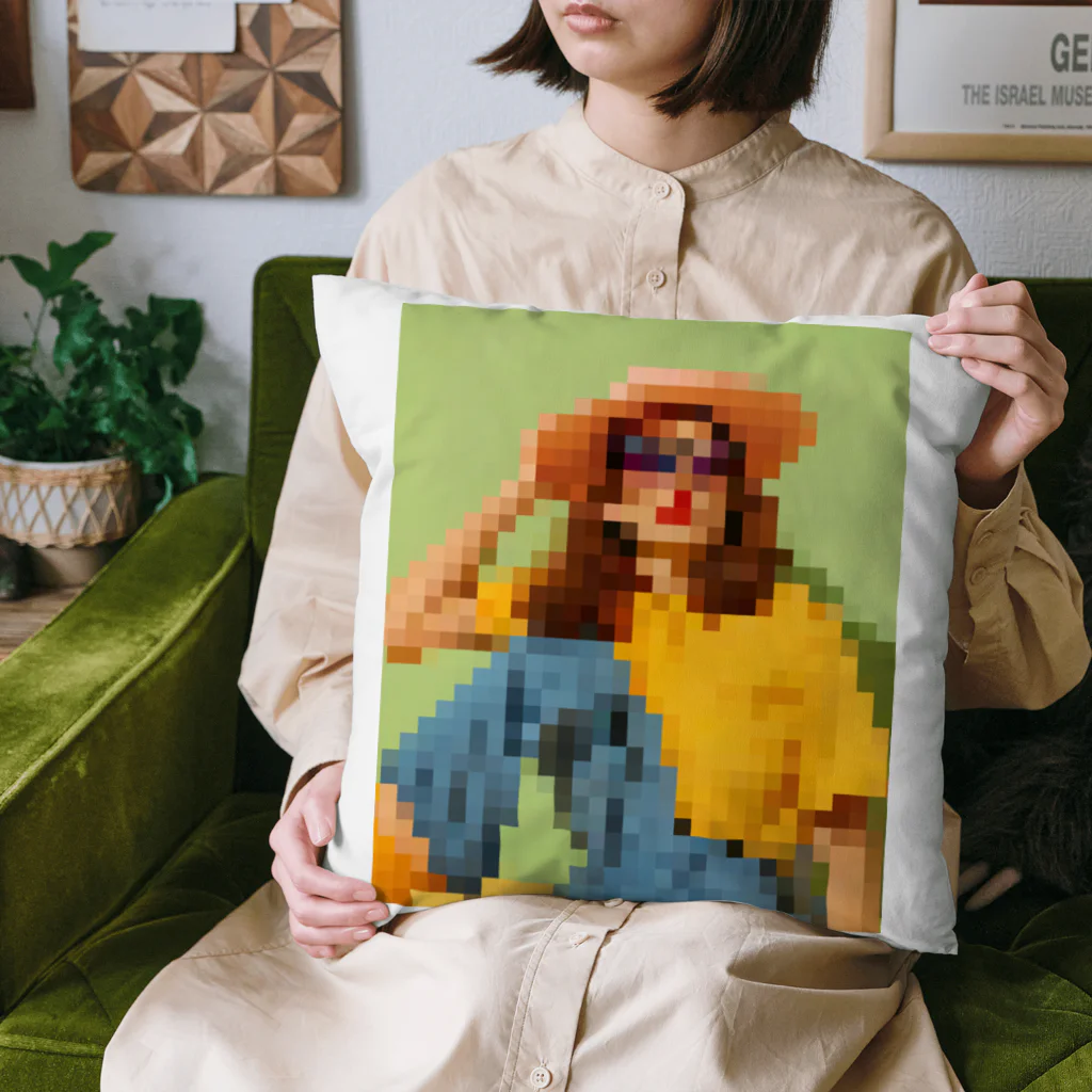 Unique Existenceのart woman mosaic Cushion