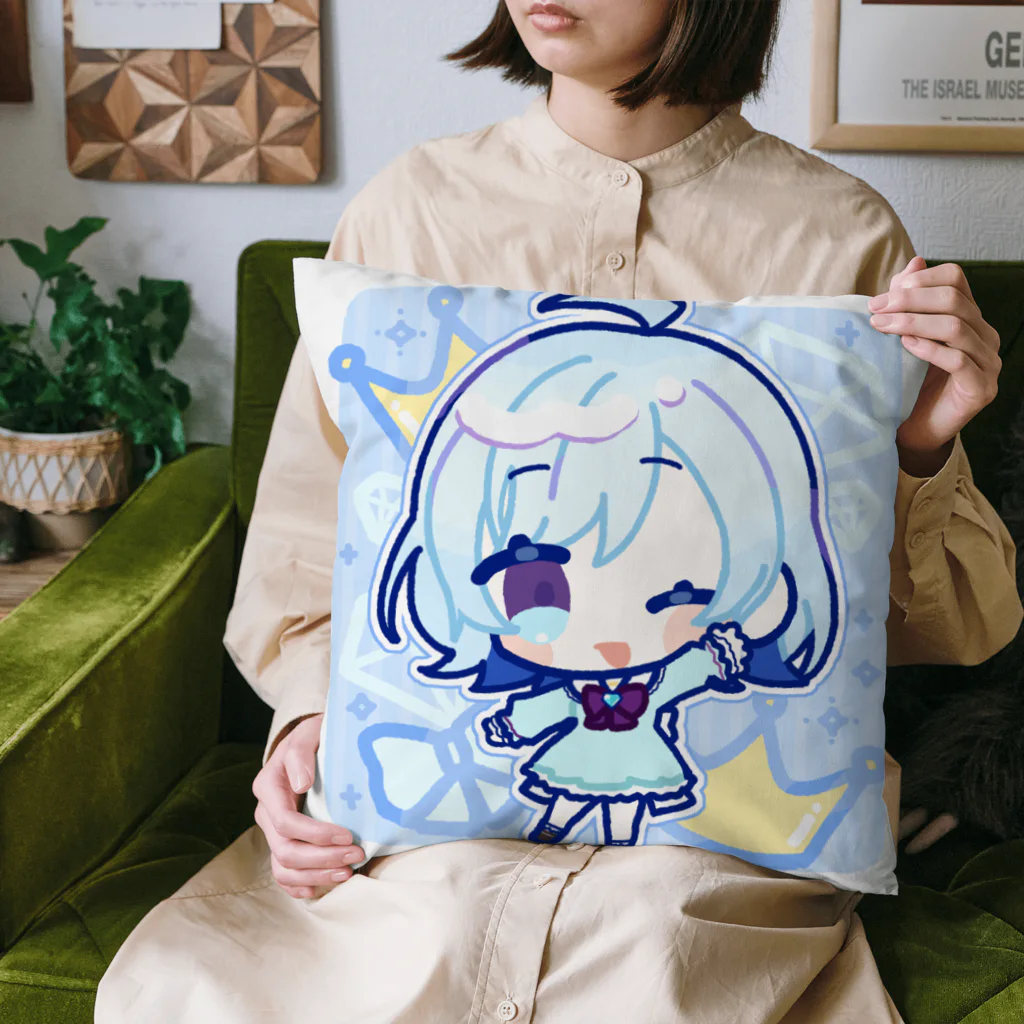 颯姫💎👑のちいさなさつきちゃんウィンクver.かわいい背景付き Cushion