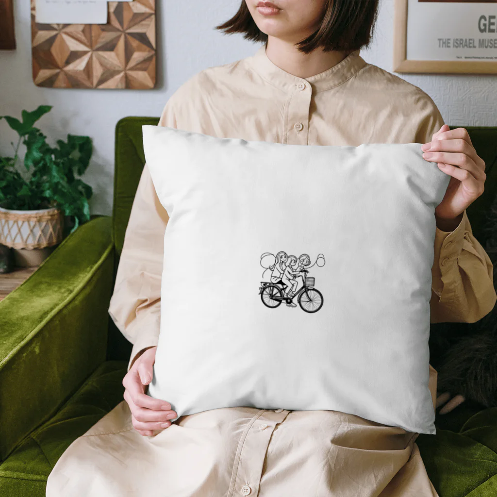 二宮大輔の自転車ロゴ　ガールズ Cushion