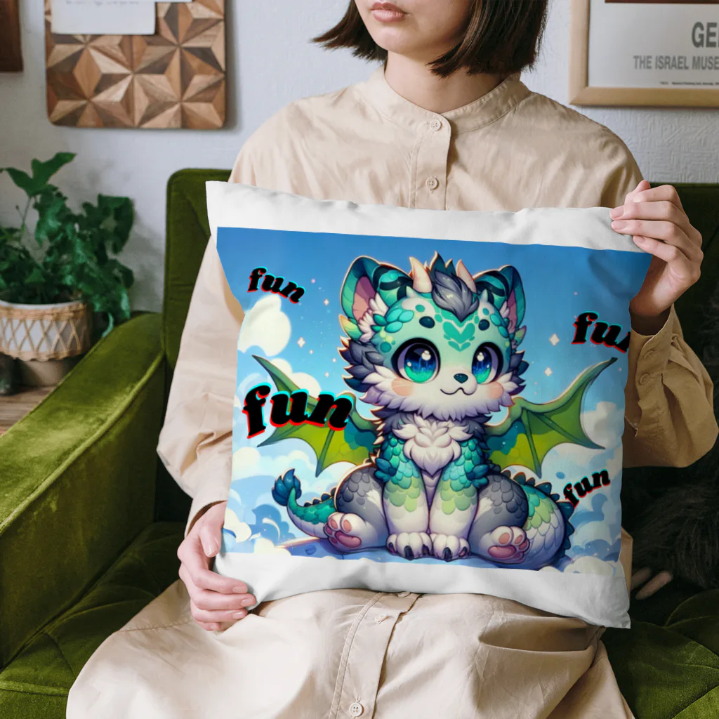 ドラにゃん🐾のグリーンドラニャン  Cushion