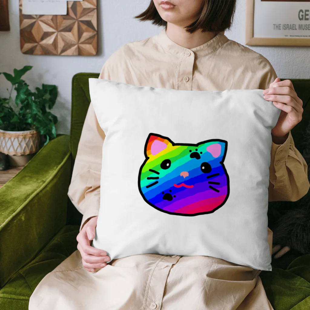 prosperity-1の虹色のにゃんこ Cushion