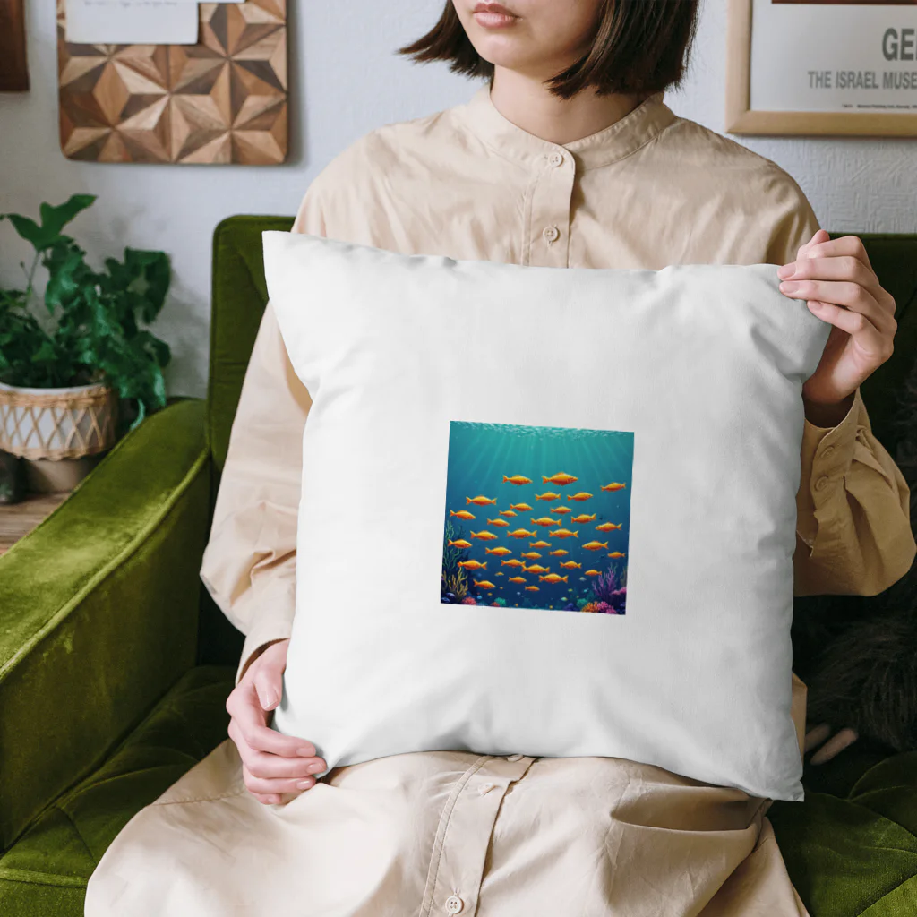 takekoputaの海中を泳ぐ魚のひれ Cushion