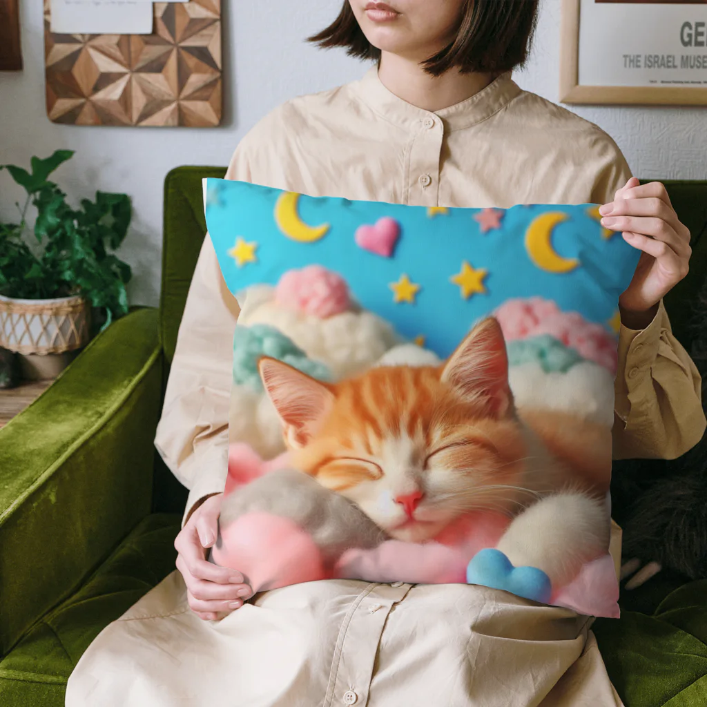 hiro168の眠っている猫,lofimusic Cushion