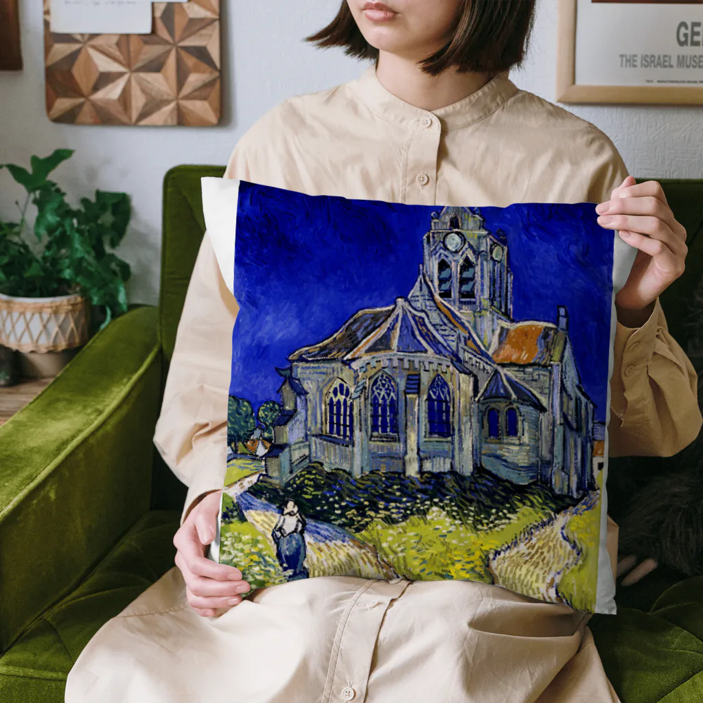 Art Museum of SUZURIのフィンセント・ファン・ゴッホ / オーヴェルの教会 Vincent van Gogh / The Church at Auvers Cushion