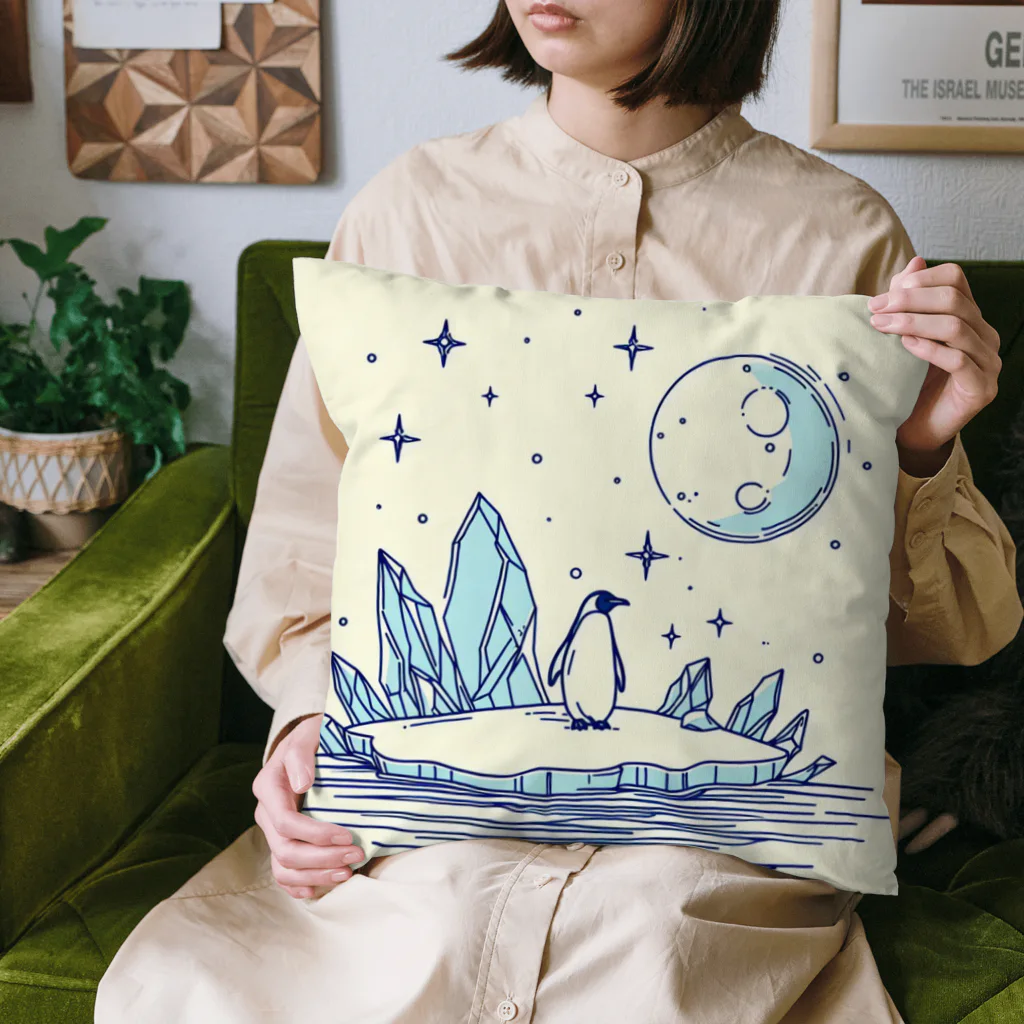 Green__teaの氷上のペンギン　Ver月 Cushion