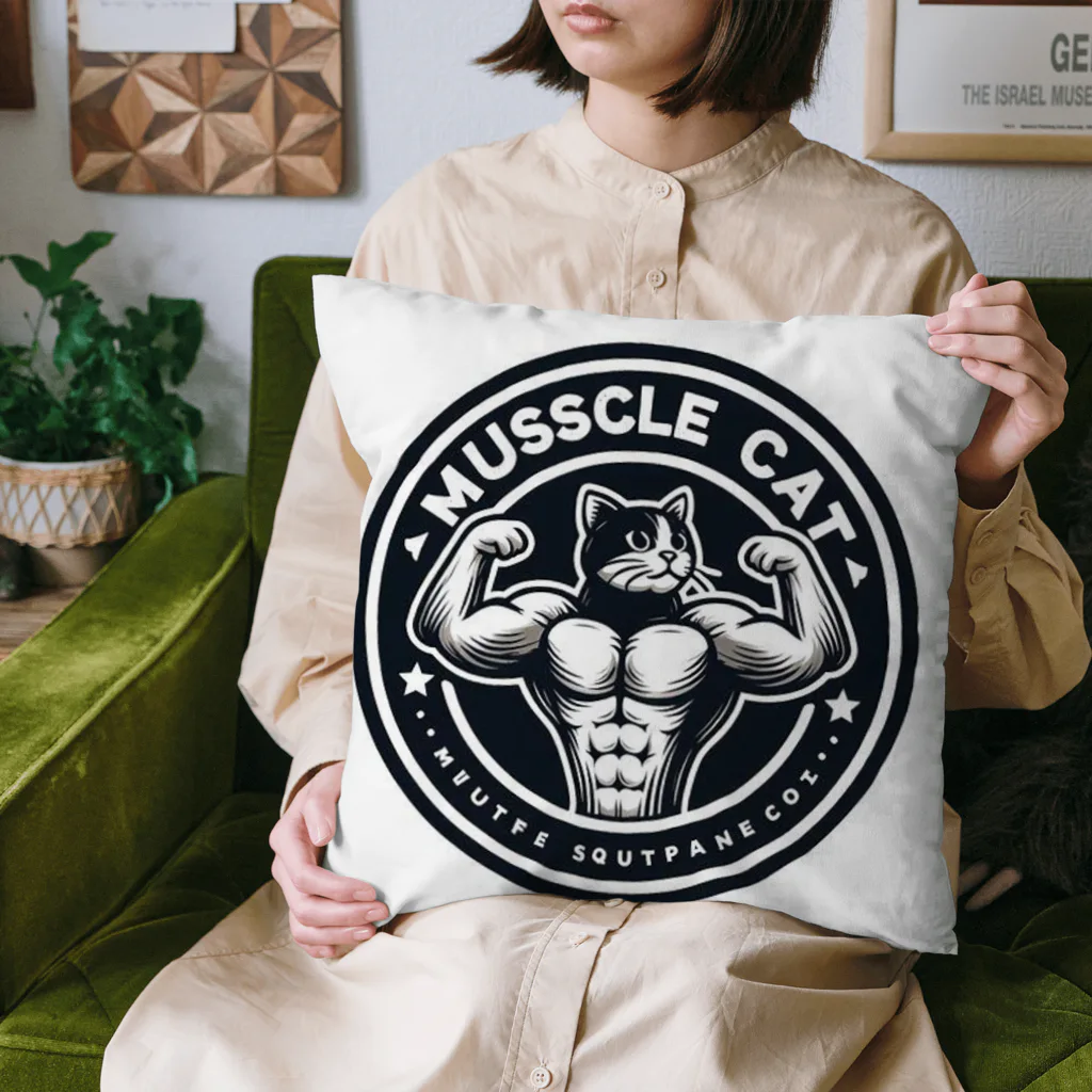 MUSCLE CAT 🐈🐈‍⬛のMUSCLE CAT ハチワレ Cushion