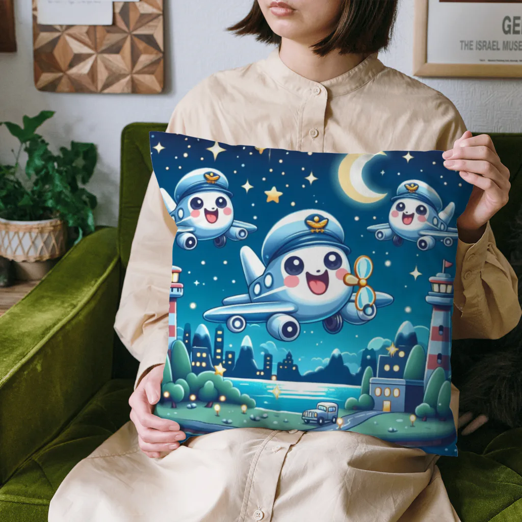 キャラクターズのキラキラ夜景飛行くん Cushion