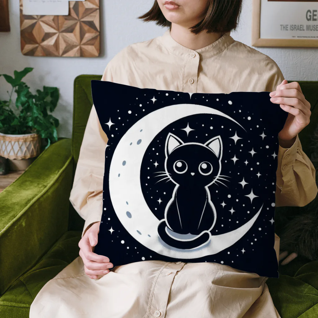 GDWEEDの黒猫 月  Cushion