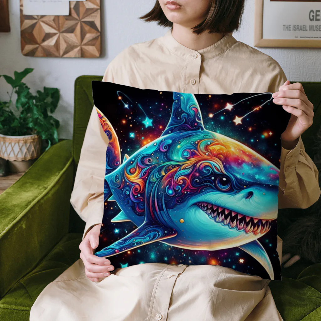 momoart8888の宇宙を泳ぐサメ君🦈💫🌠 クッション