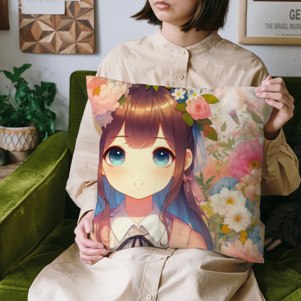 ピクセルパレットの可愛い女の子とお花10 Cushion