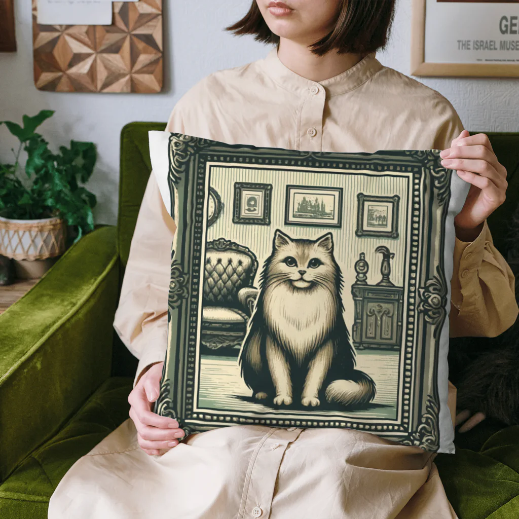 manaco-のクラシックな猫 Cushion