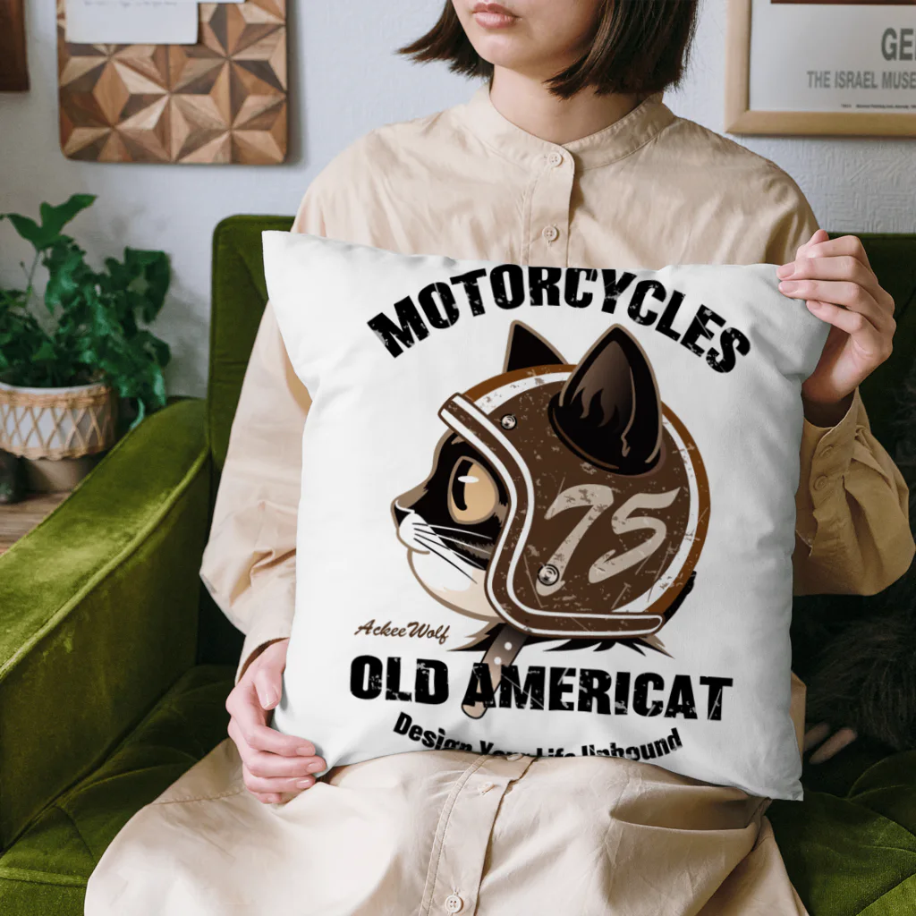 AckeeWolf Art ShopのOLD AMERICAT クッション