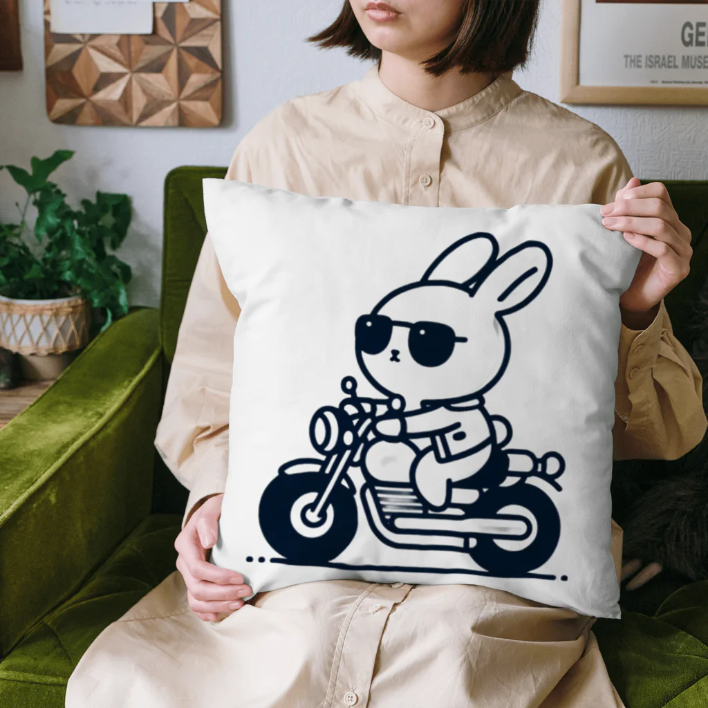 BOSATUのバイクに乗ったうさぎ Cushion