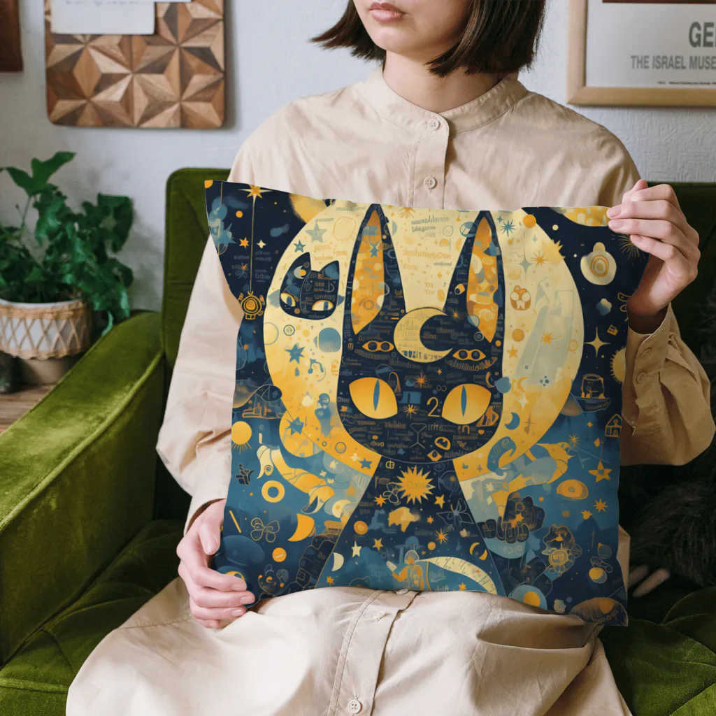 MIMIのあにまる王国の黒猫のルナは考える Cushion