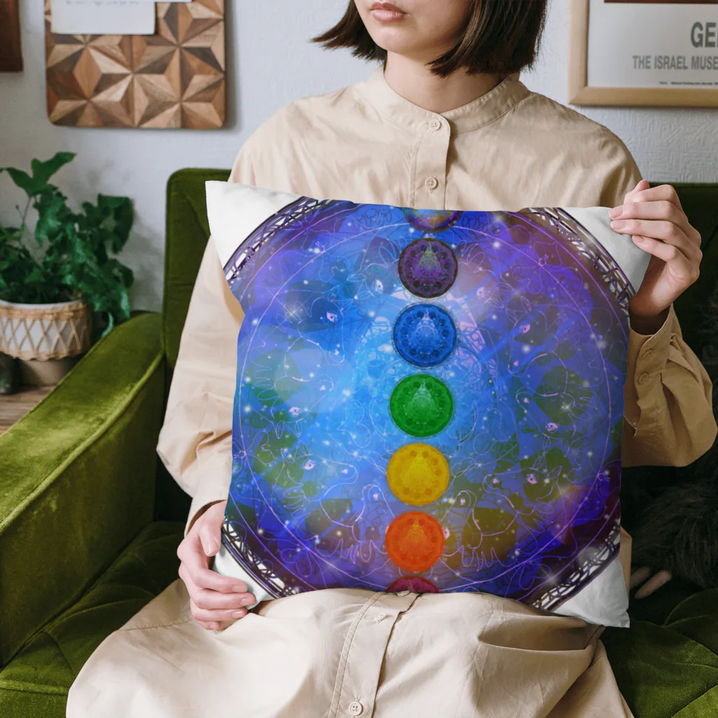 💖宇宙整体♪🌈♪こころからだチャンネル♪💖の宇宙曼荼羅　cakra version Cushion