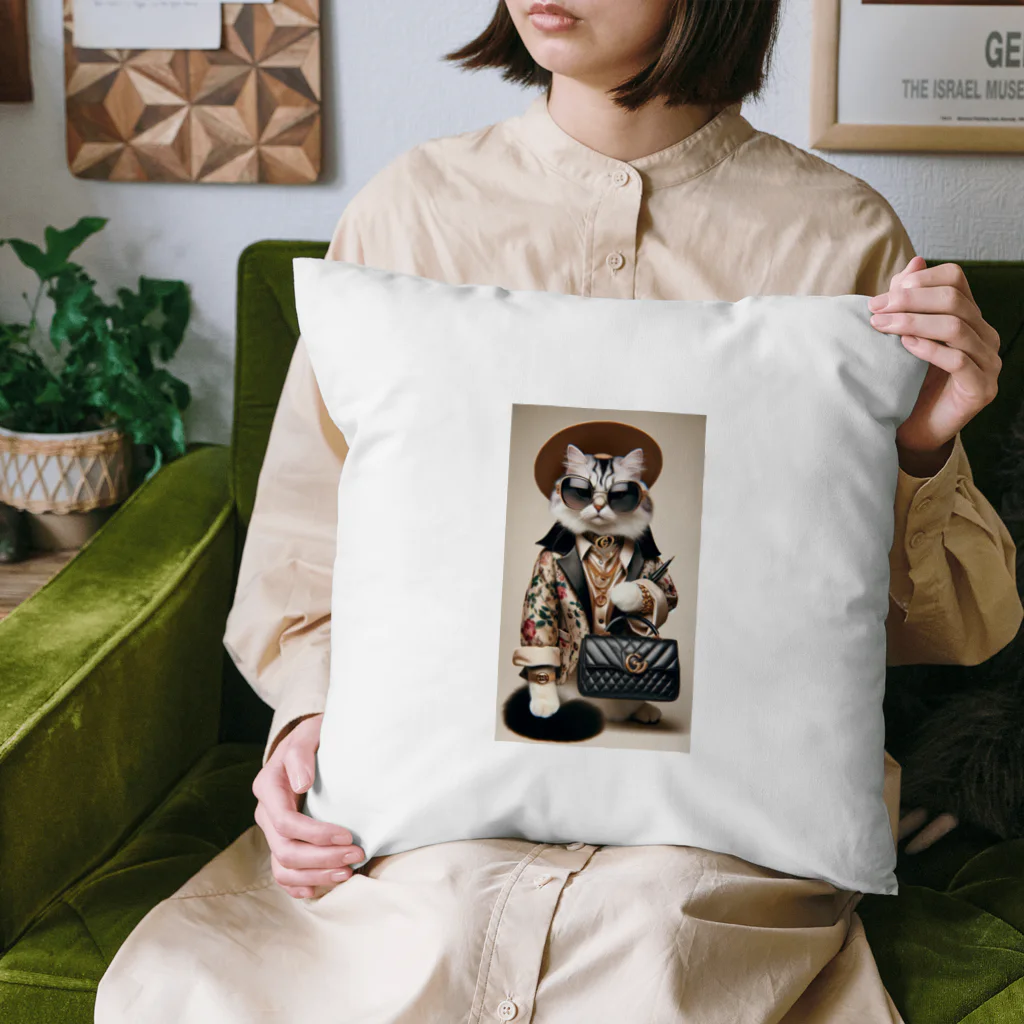 ガラスの貴公子のオシャレ猫しゃん Cushion