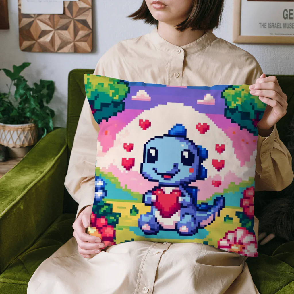 ドット職人のピクセルアート 恐竜の子ども Cushion