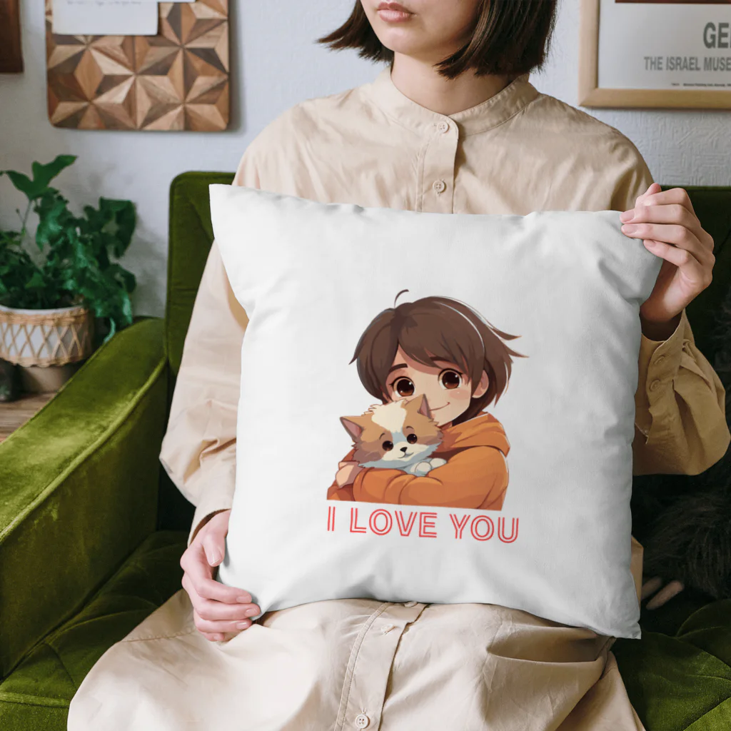 AwagoModeのI LOVE YOU(Cat&Girl) (37) Cushion