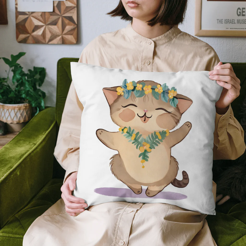 ハワイライフのアロハねこ Cushion