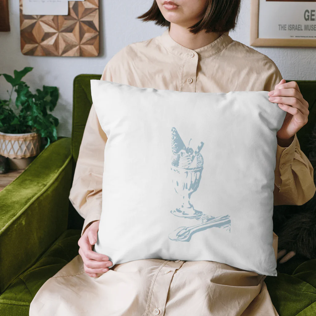 Pafe_Maisonの喫茶店のパフェ（水色の） Cushion