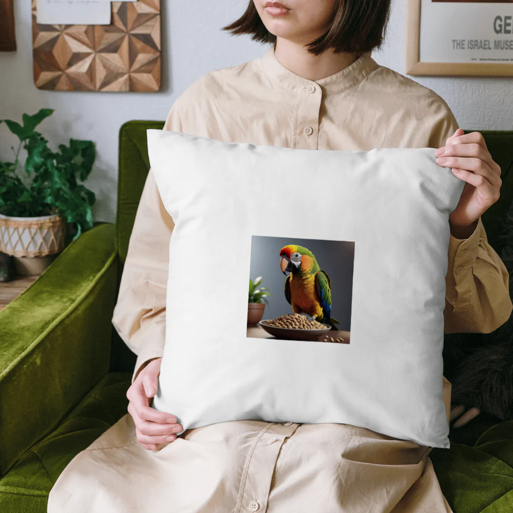 森の雑貨屋のお食事中のインコ Cushion