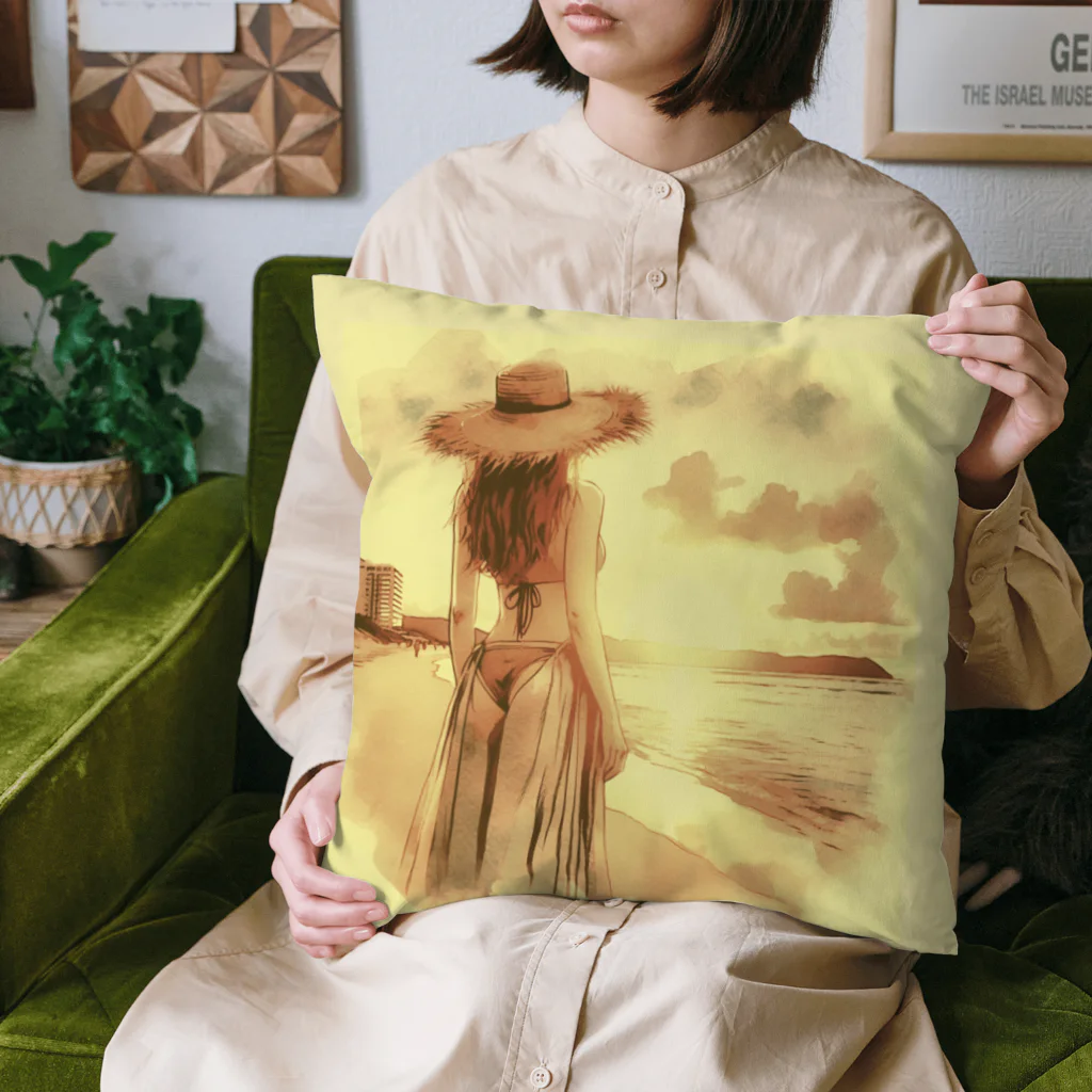 kumainchouのsunset  sepia Cushion