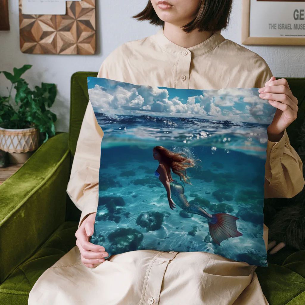 AQUAMETAVERSEのモルジブの大海原で人魚が泳いでいますsanae2074 Cushion